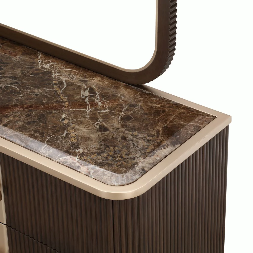 Michael Amini West Kensington Dresser with Mirror - Medium Espresso - Image 4