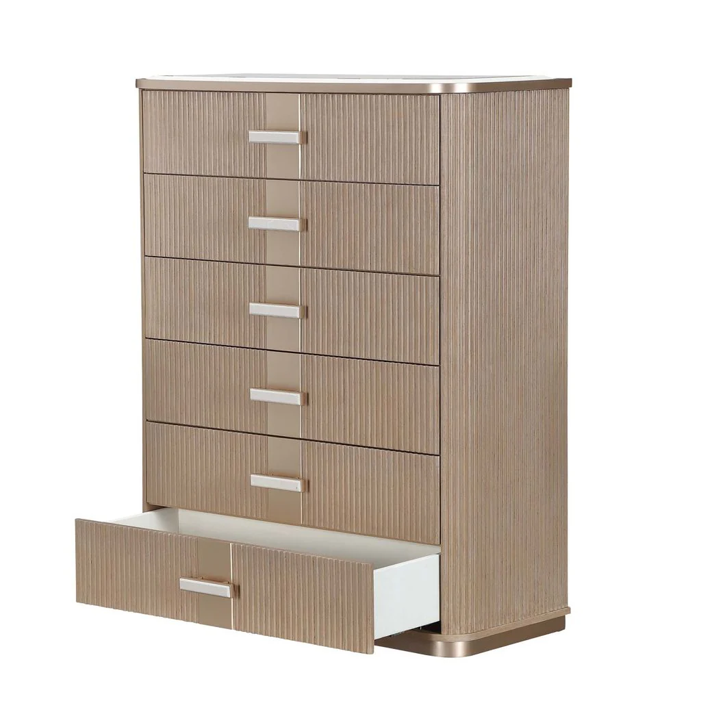 Michael Amini West Kensington Highboy Chest - Sea Salt Caramel - Image 2