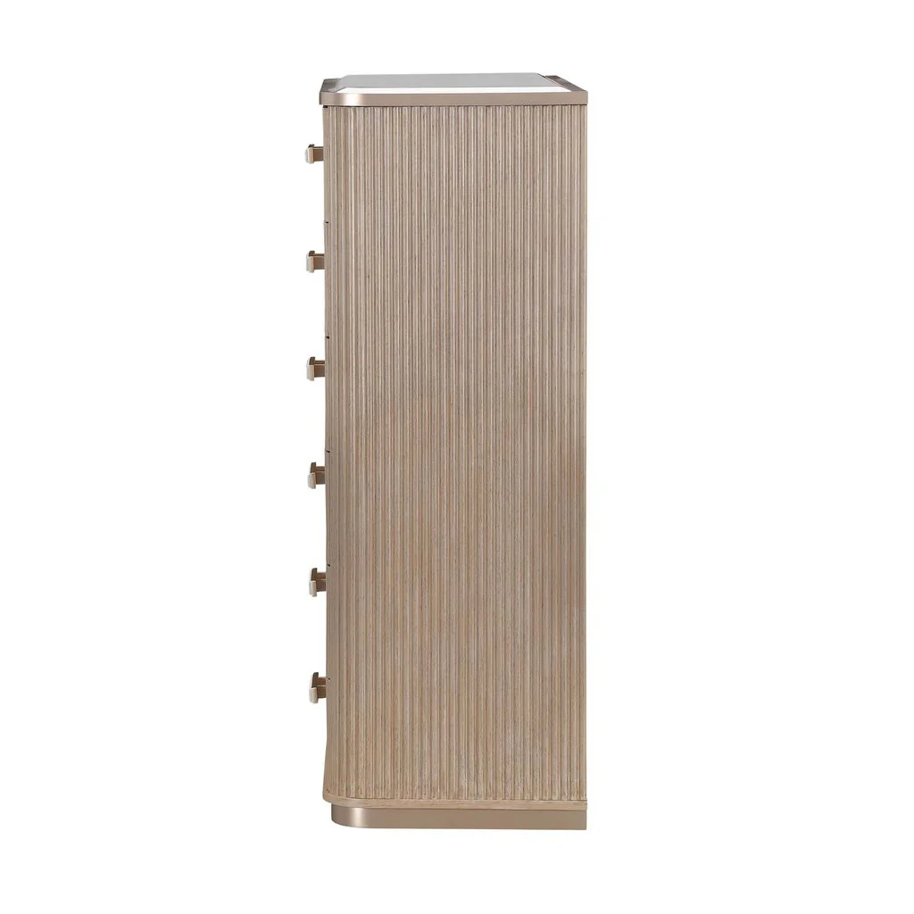 Michael Amini West Kensington Highboy Chest - Sea Salt Caramel - Image 3