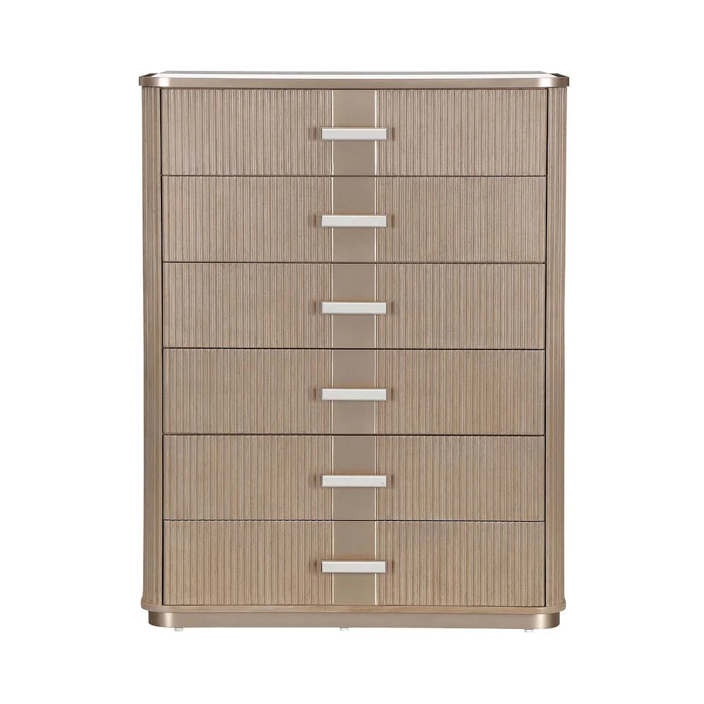 Michael Amini West Kensington Highboy Chest - Sea Salt Caramel - Image 6