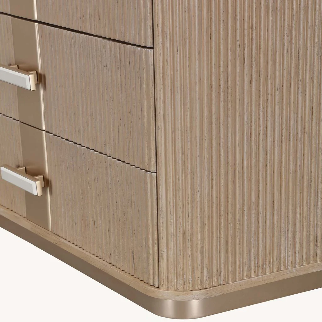 Michael Amini West Kensington Highboy Chest - Sea Salt Caramel - Image 8