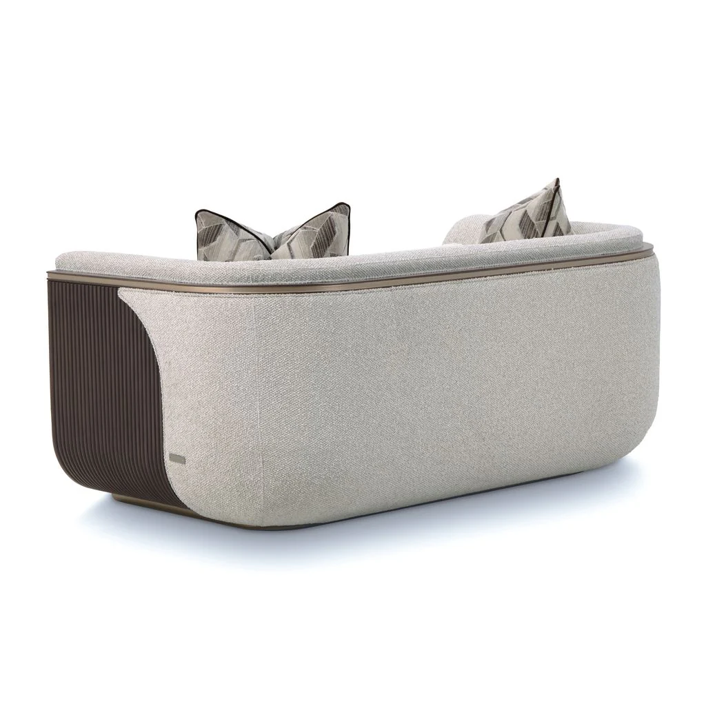 Michael Amini West Kensington Loveseat - Buff/Medium Espresso - Image 2