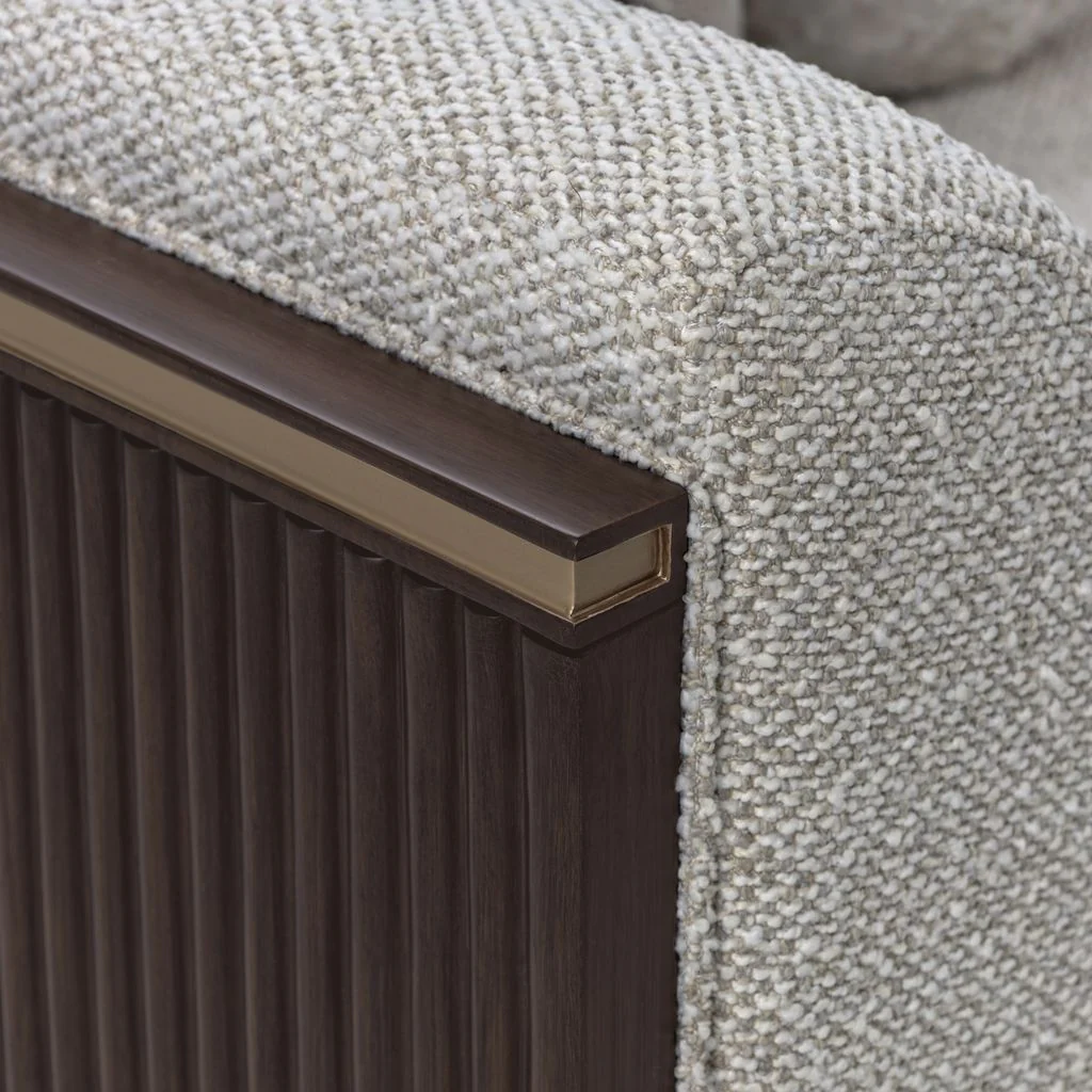 Michael Amini West Kensington Loveseat - Buff/Medium Espresso - Image 8