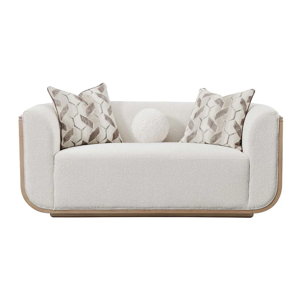 Michael Amini West Kensington Loveseat - Buff/Seal Salt Caramel - Image 7
