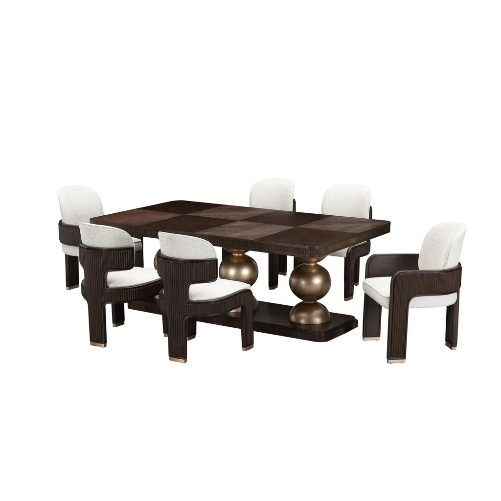 Michael Amini West Kensington Rectangular Dining Table - Medium Espresso - Image 11