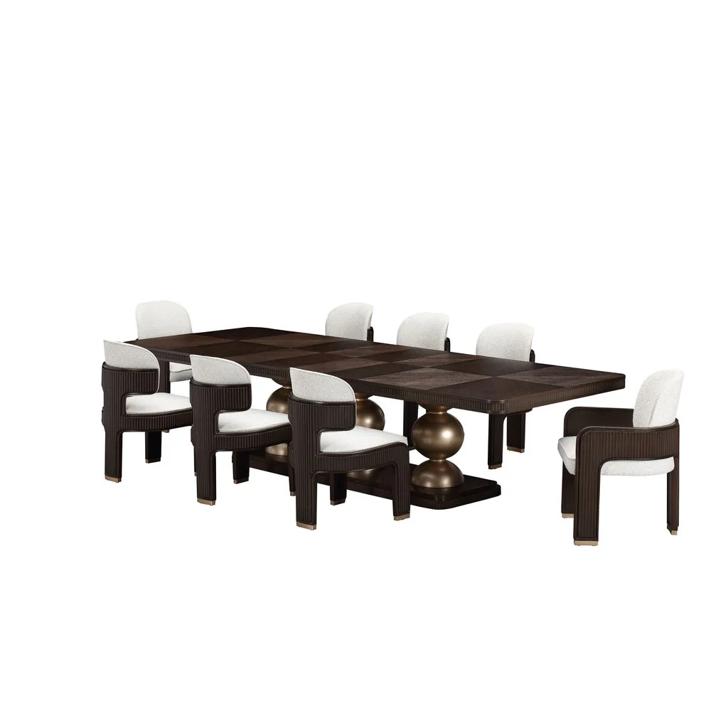 Michael Amini West Kensington Rectangular Dining Table - Medium Espresso - Image 12