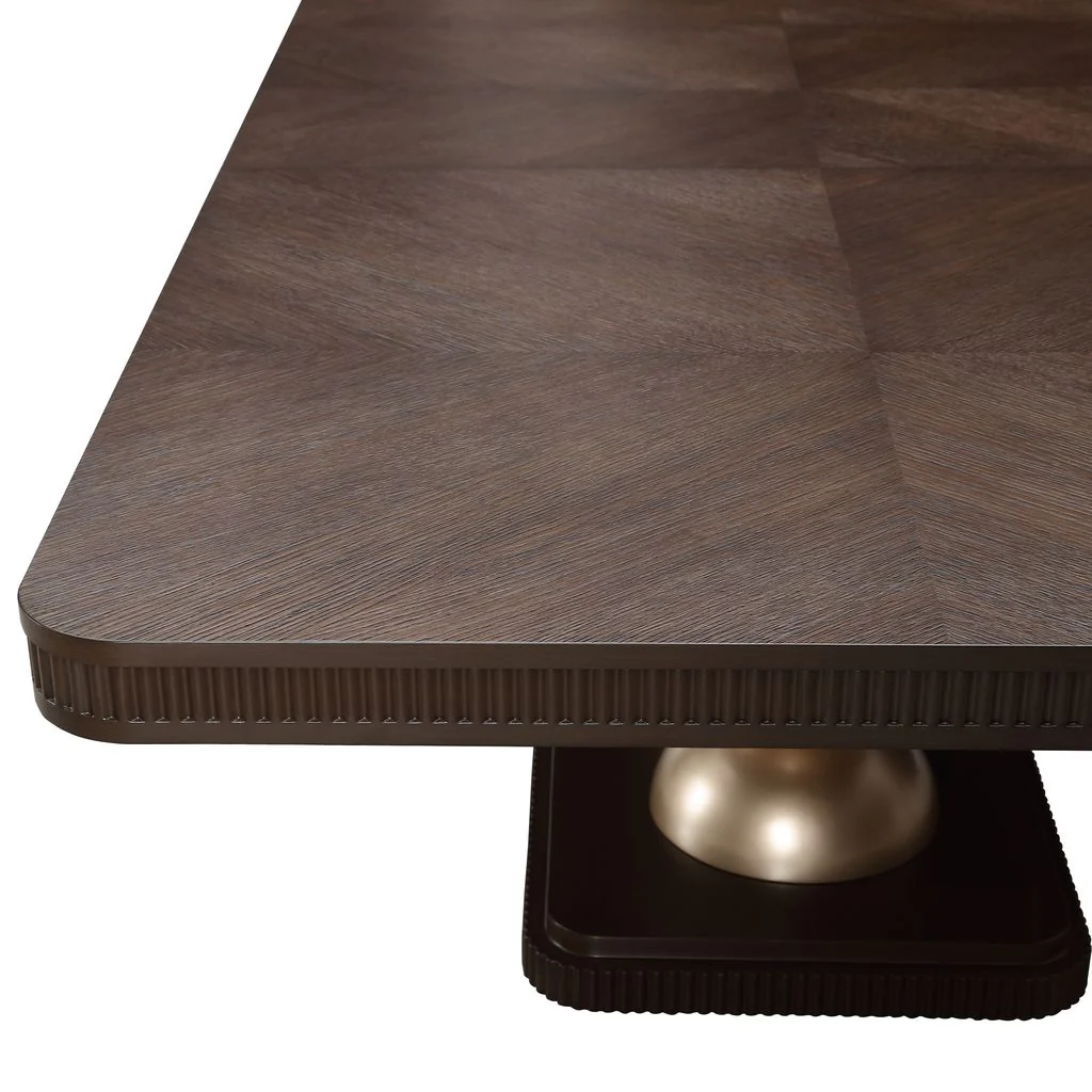 Michael Amini West Kensington Rectangular Dining Table - Medium Espresso - Image 15