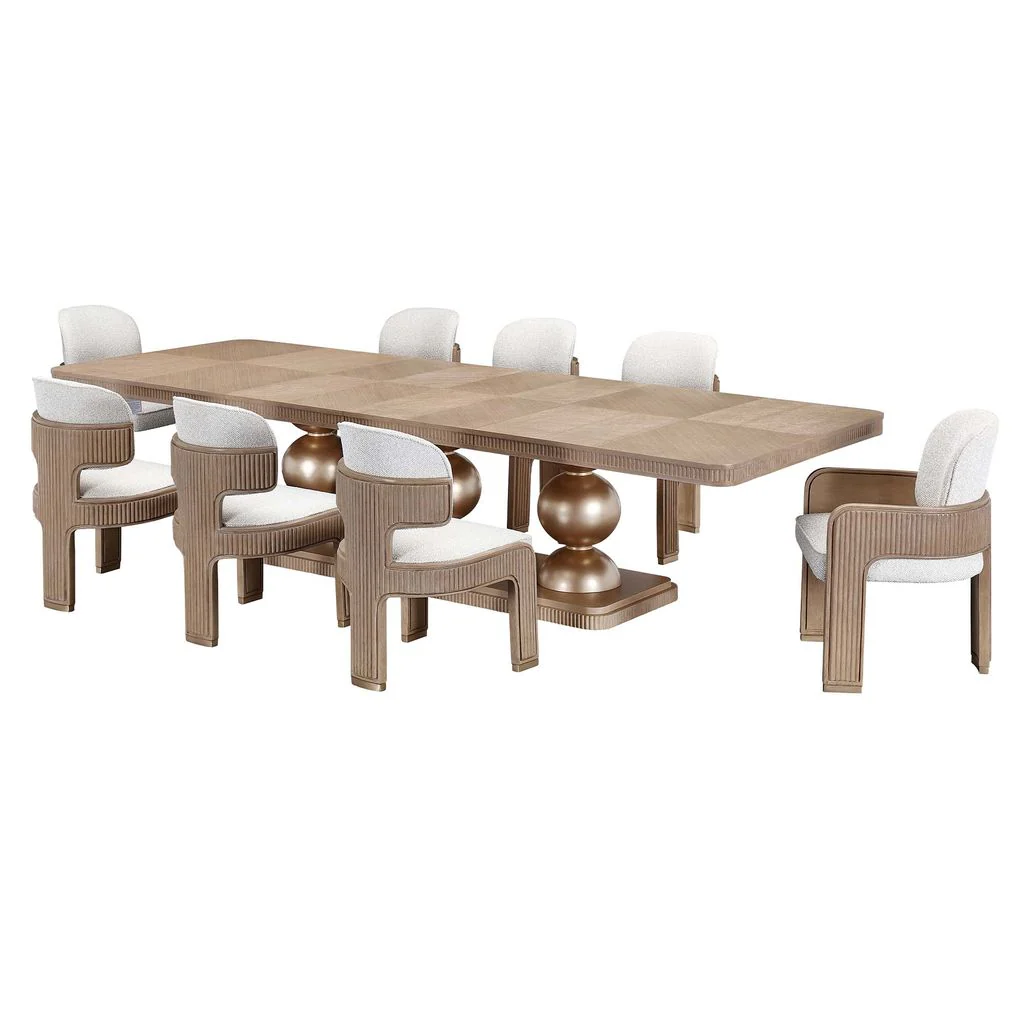 Michael Amini West Kensington Rectangular Dining Table - Sea Salt Caramel - Image 11