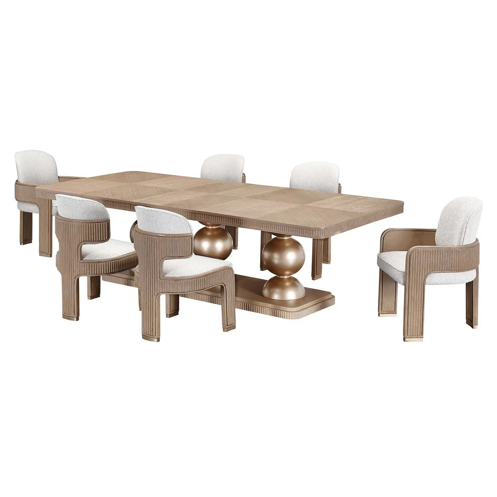 Michael Amini West Kensington Rectangular Dining Table - Sea Salt Caramel - Image 12