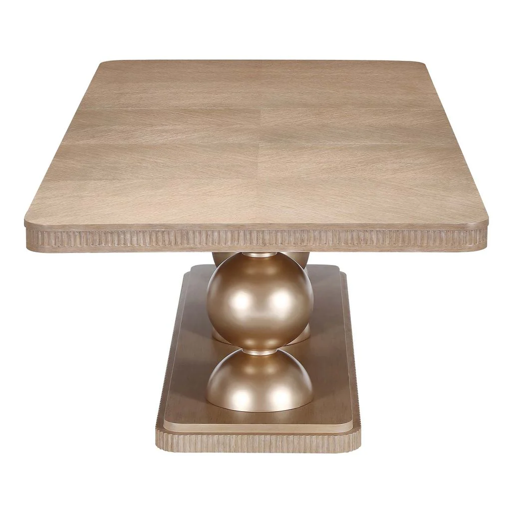 Michael Amini West Kensington Rectangular Dining Table - Sea Salt Caramel - Image 5