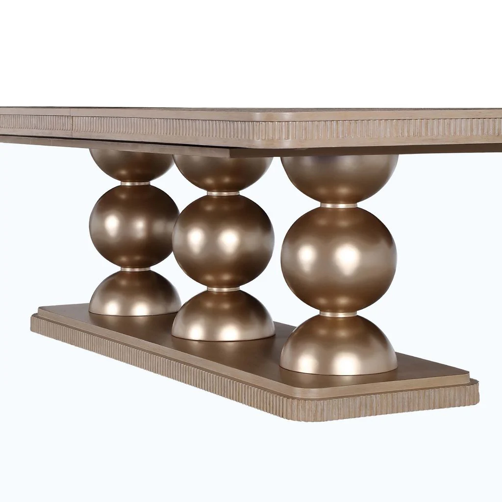 Michael Amini West Kensington Rectangular Dining Table - Sea Salt Caramel - Image 6