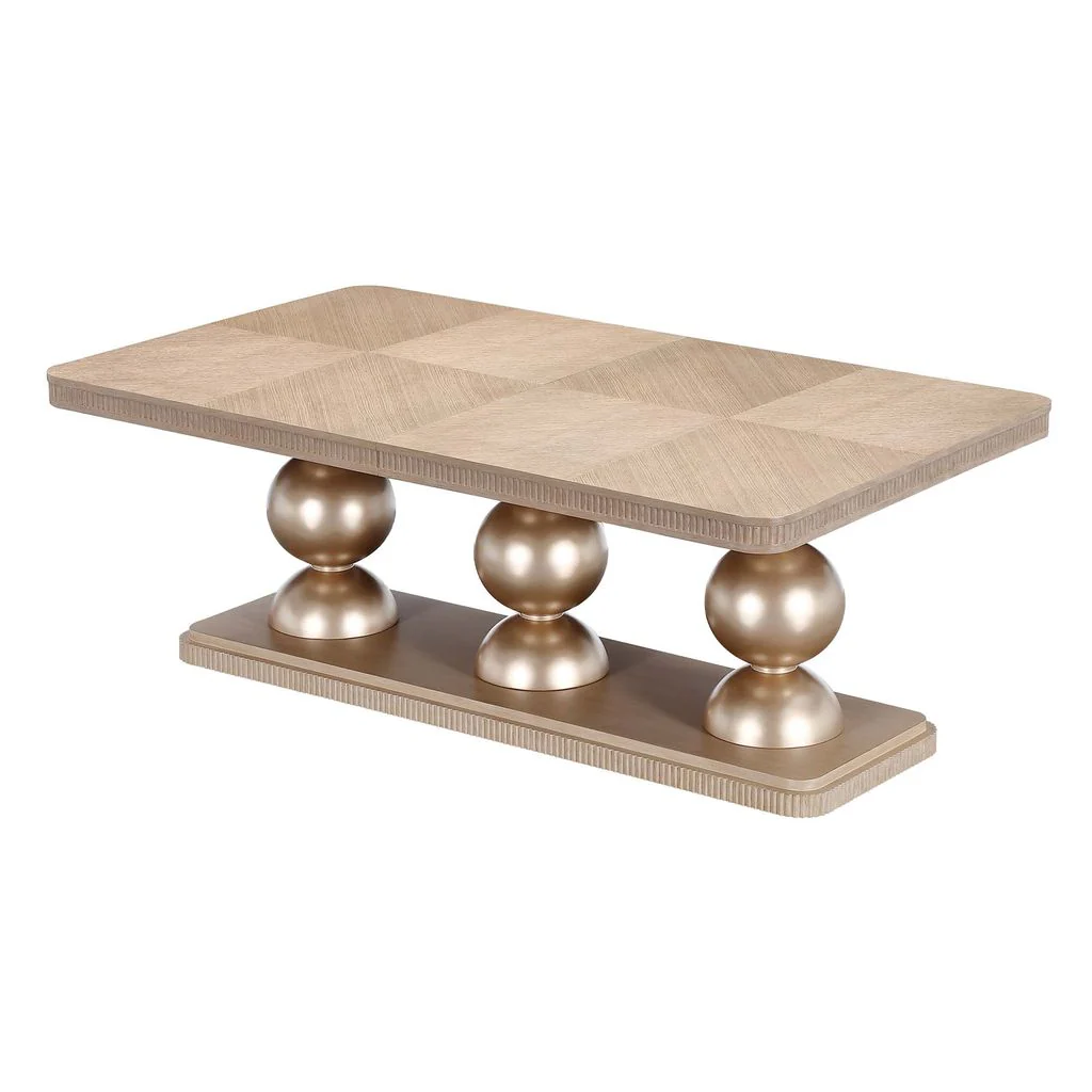 Michael Amini West Kensington Rectangular Dining Table - Sea Salt Caramel - Image 9