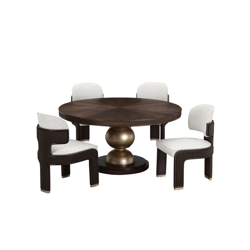 Michael Amini West Kensington Round Dining Table - Medium Espresso - Image 3