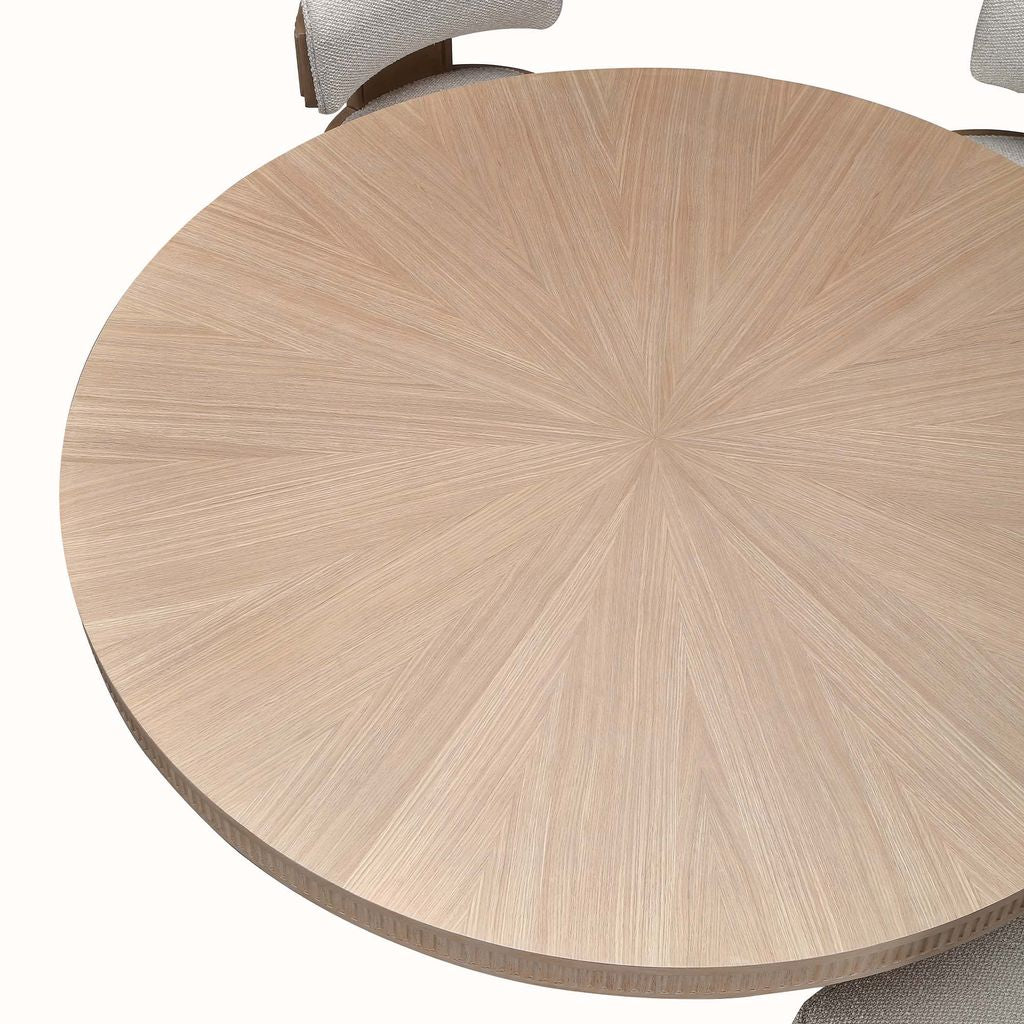 Michael Amini West Kensington Round Dining Table - Sea Salt Caramel - Image 4