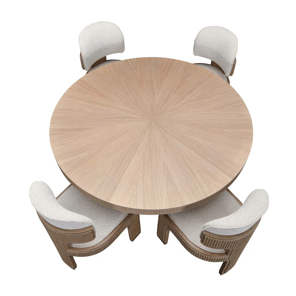 Michael Amini West Kensington Round Dining Table - Sea Salt Caramel - Image 5