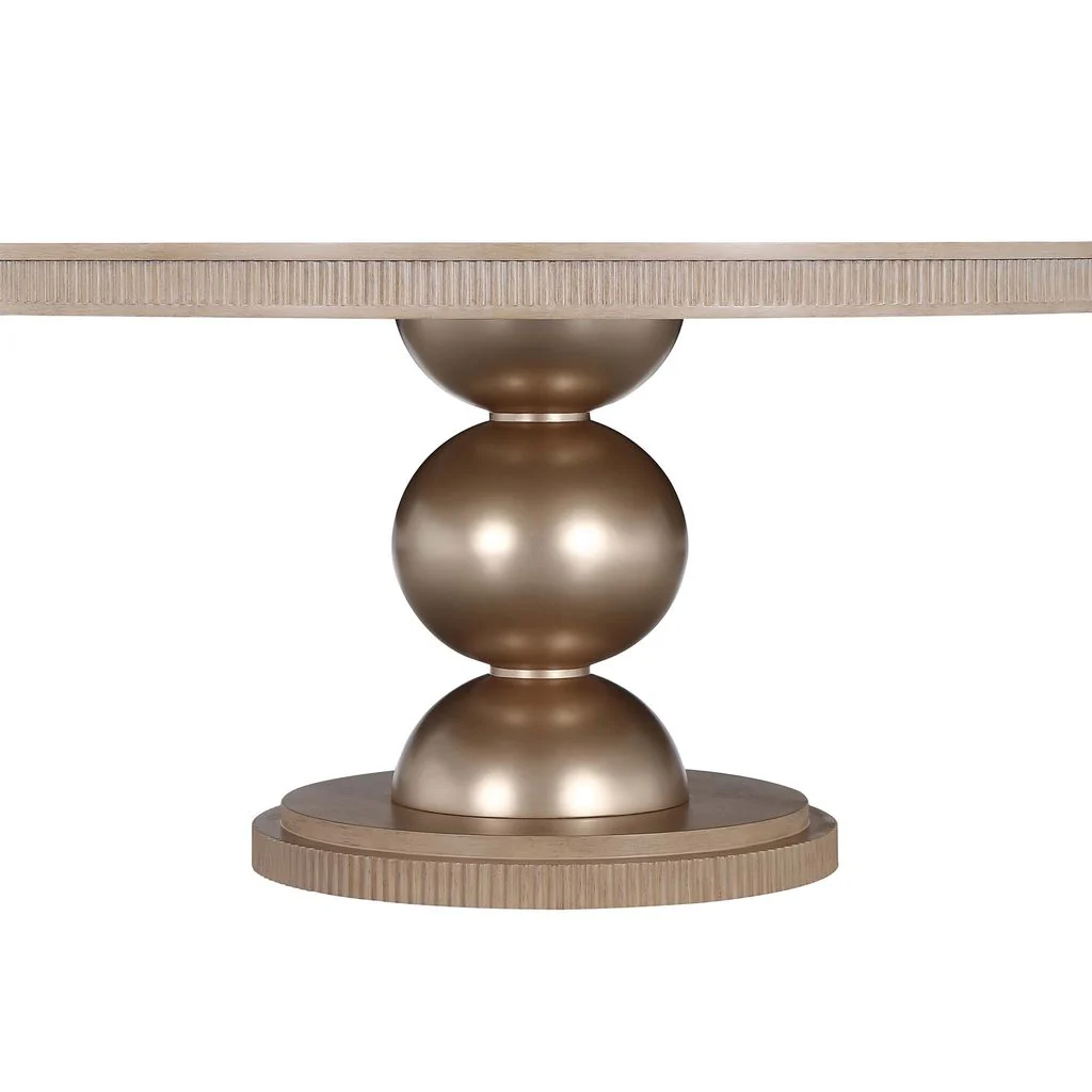 Michael Amini West Kensington Round Dining Table - Sea Salt Caramel - Image 7
