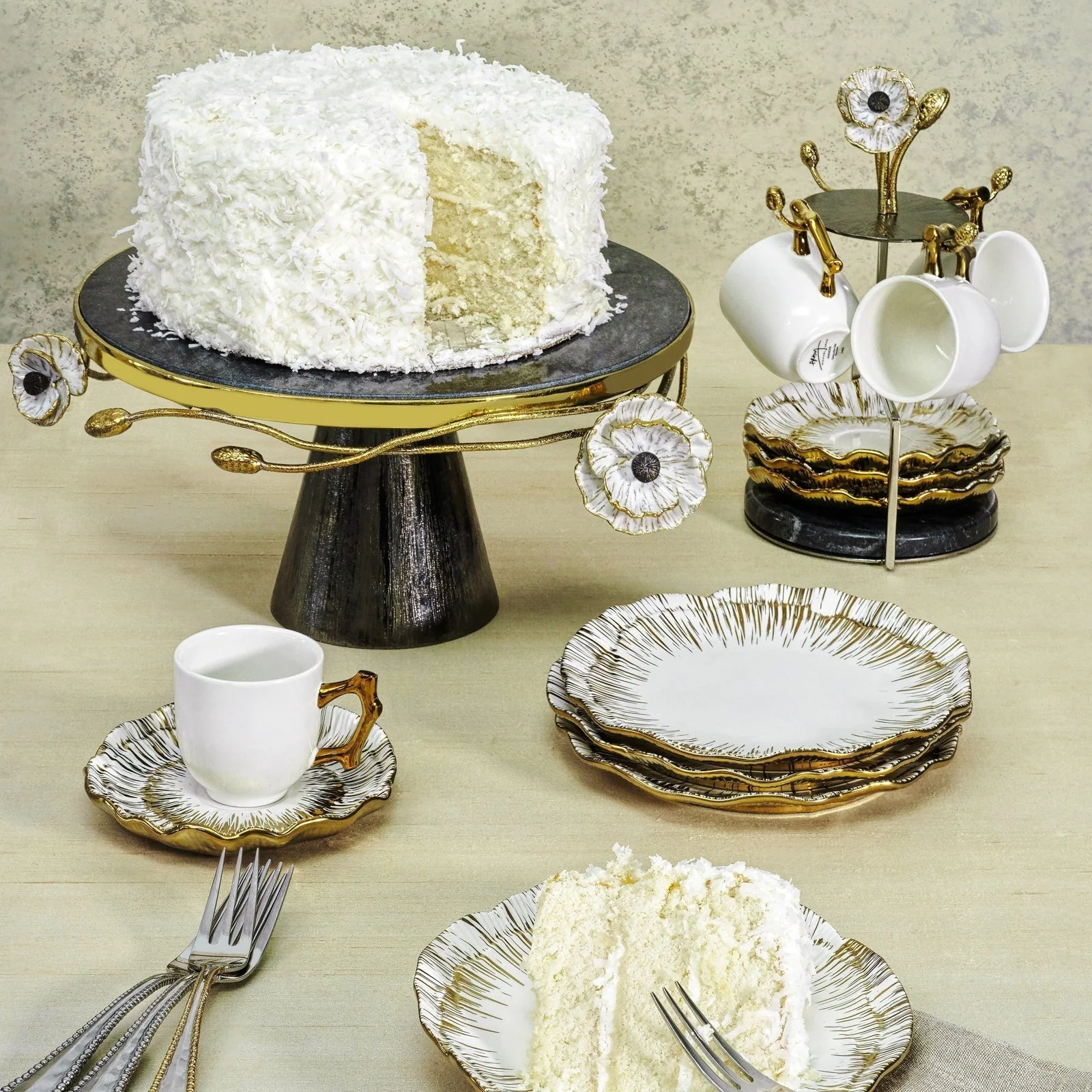 Michael Aram Anemone Demitasse - Set of 4 - Image 3