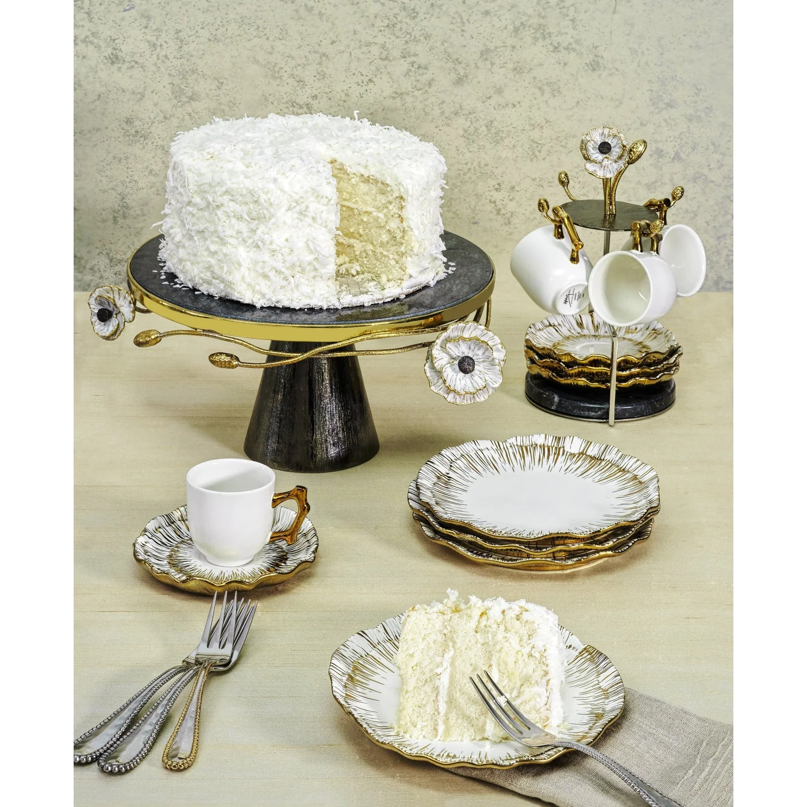 Michael Aram Anemone Tidbit Plate - Set of 4 - Image 3