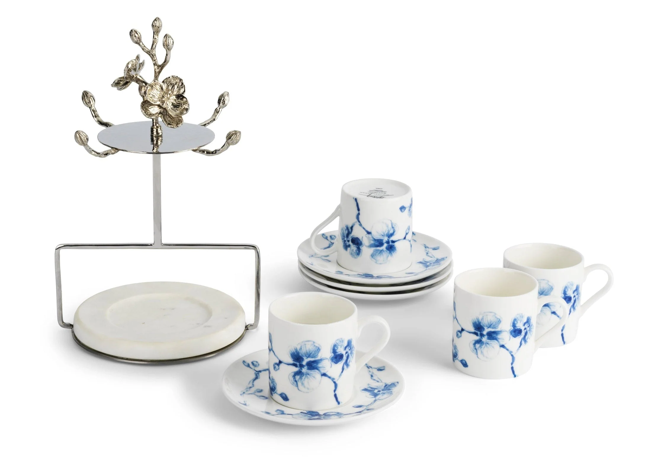 Michael Aram Blue Orchid Demitasse Set with Stand - Image 3