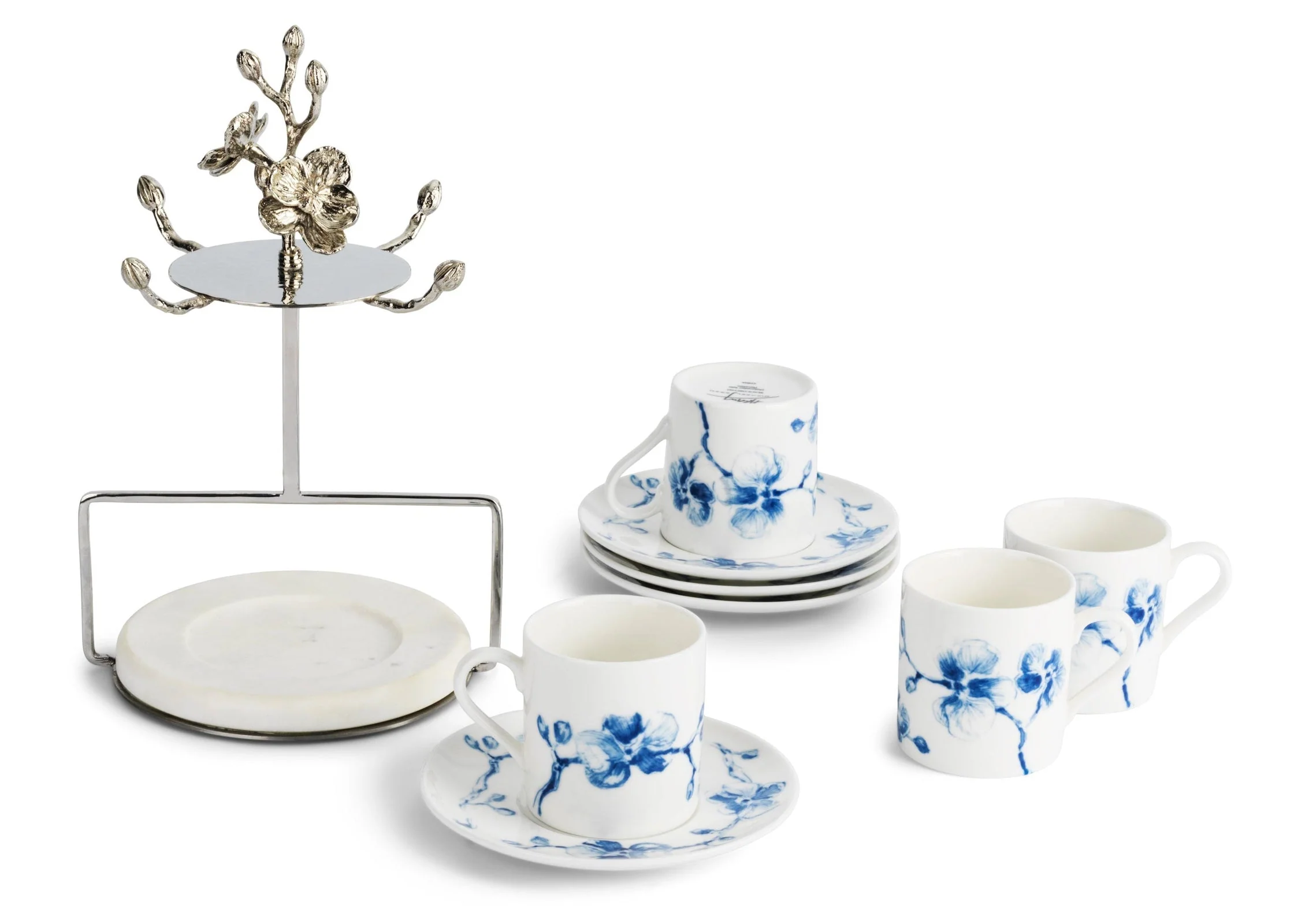 Michael Aram Blue Orchid Demitasse Set with Stand - Image 4