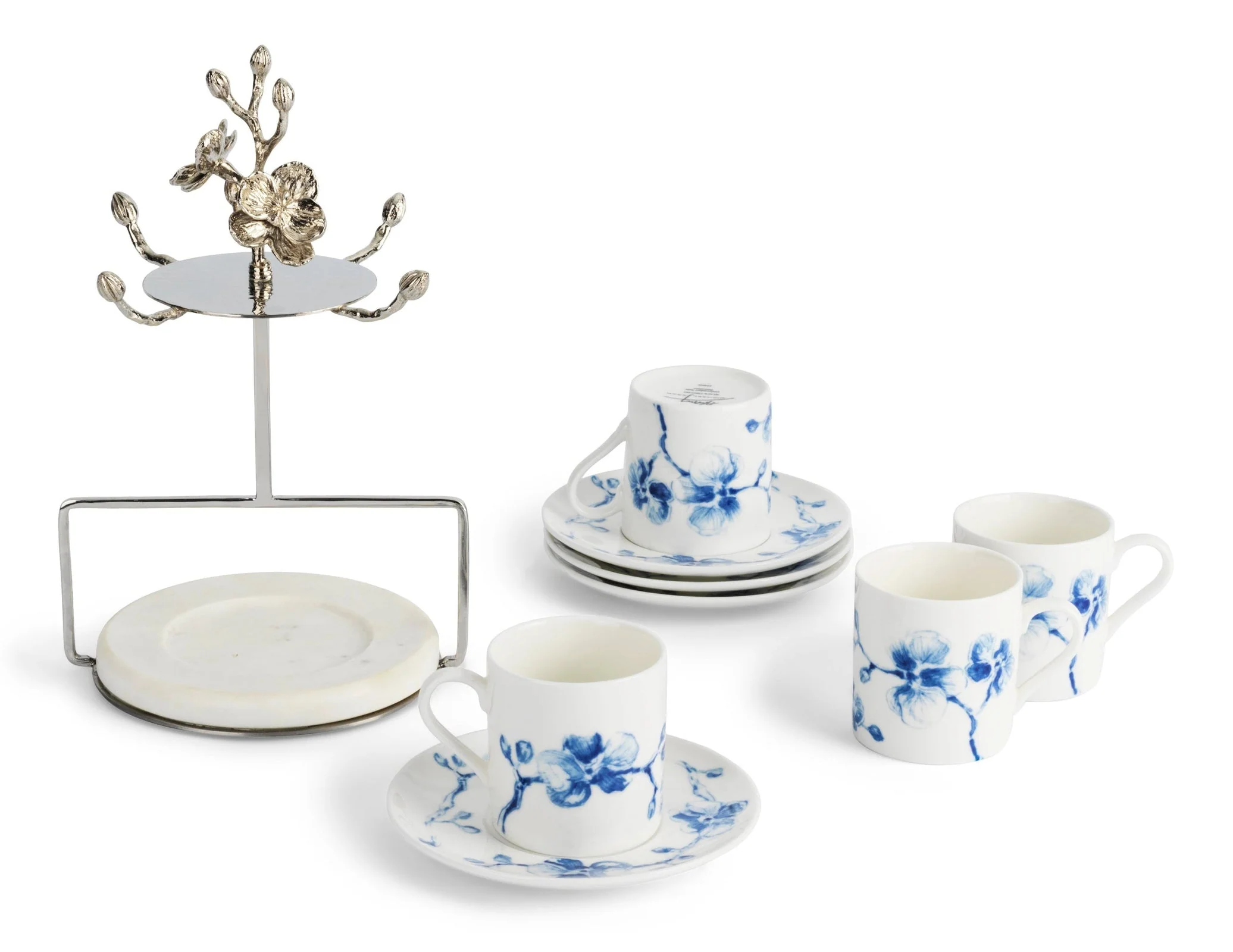Michael Aram Blue Orchid Demitasse Set with Stand - Image 6