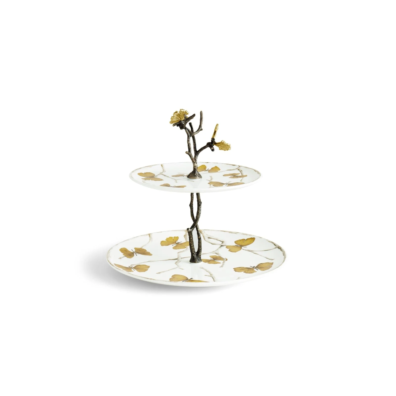 Michael Aram Butterfly Ginkgo 2-Tier Porcelain Etagere - Image 2