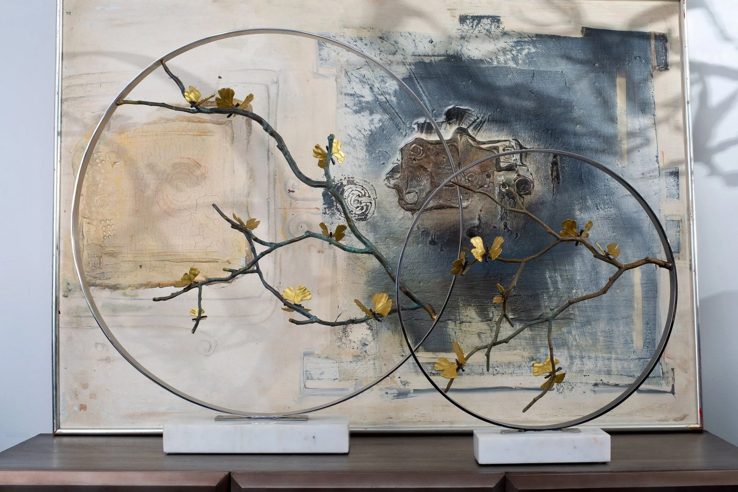 Michael Aram Butterfly Ginkgo 32" Moon Gate Sculpture - Image 2