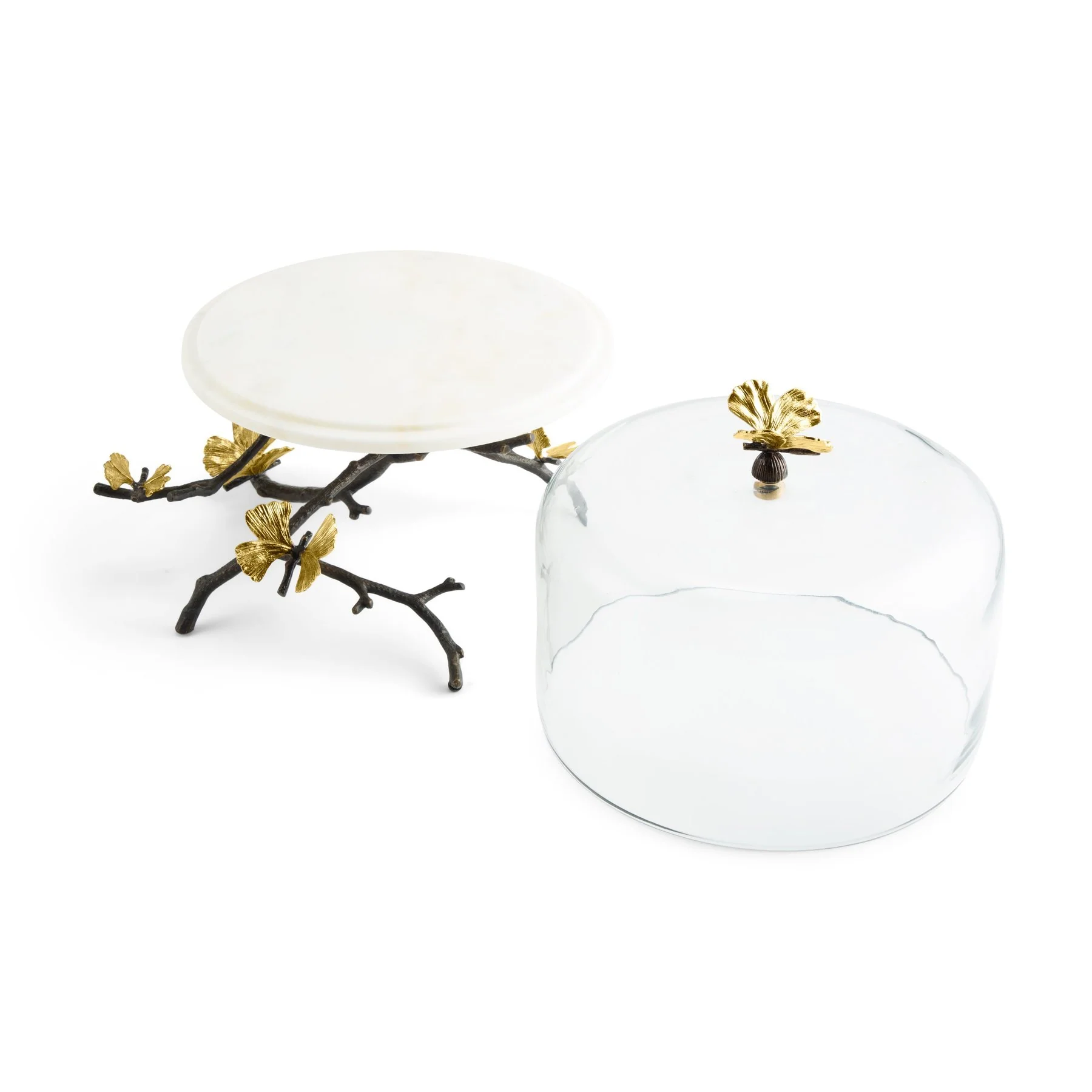 Michael Aram Butterfly Ginkgo Cake Stand w/ Dome - Image 2