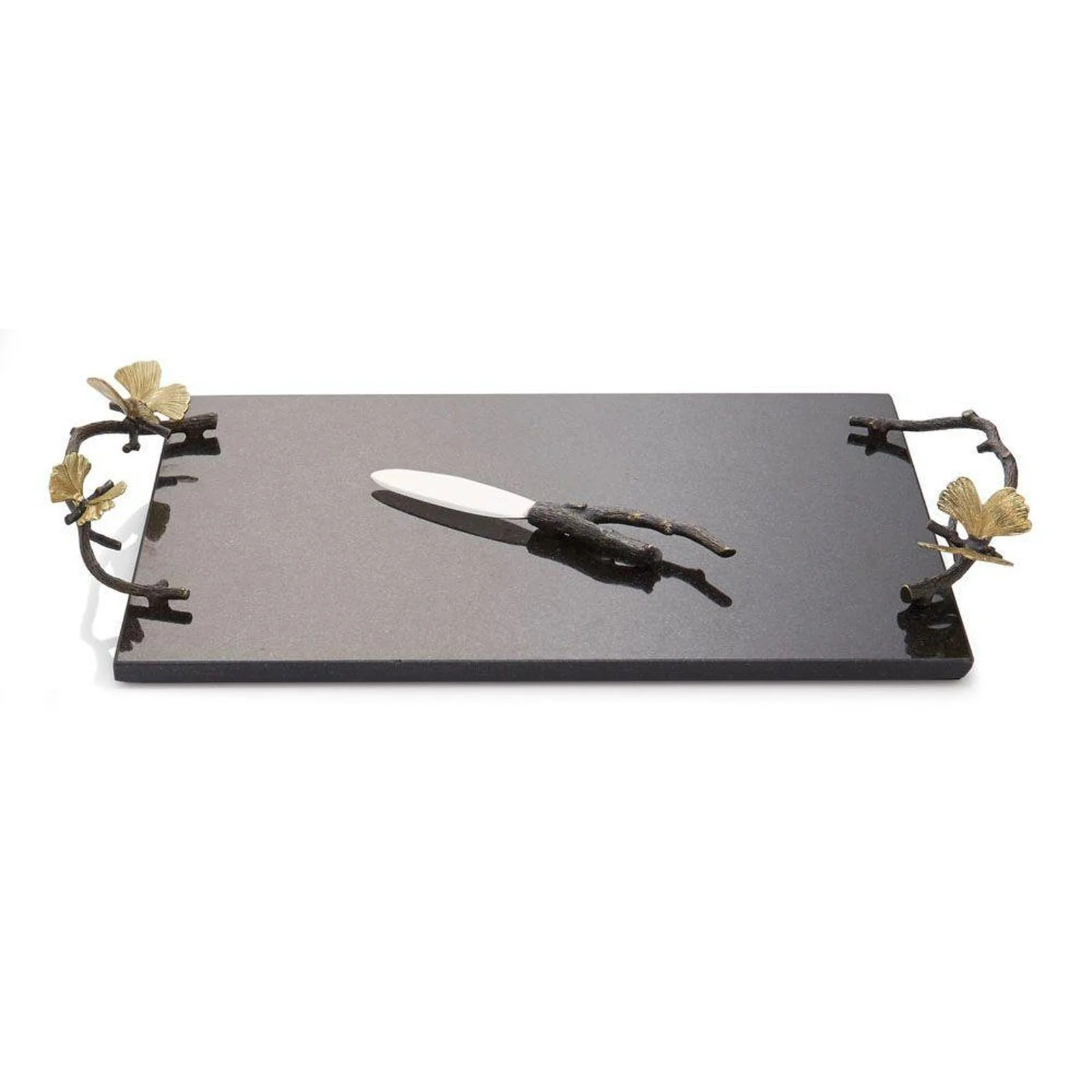 Michael Aram Butterfly Ginkgo Cheese Board w/ Knife - Image 2