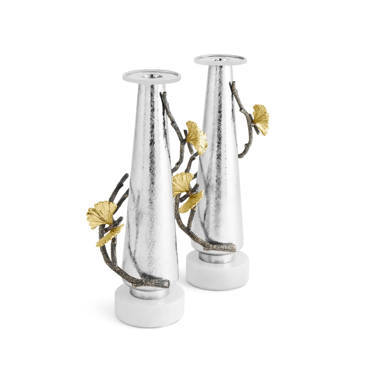 Michael Aram Butterfly Ginkgo Gold Candleholders - Set of 2 - Image 2