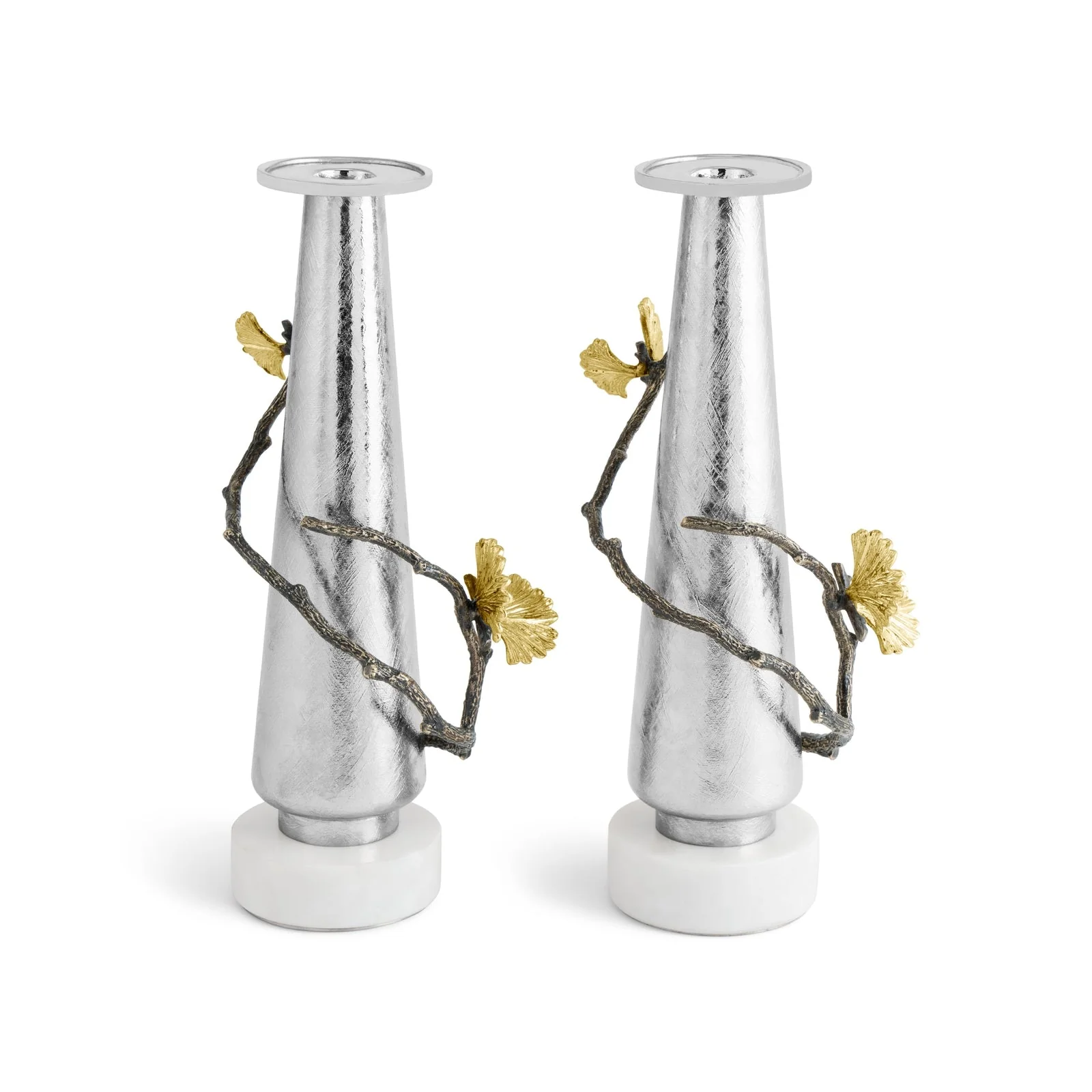Michael Aram Butterfly Ginkgo Gold Candleholders - Set of 2 - Image 3