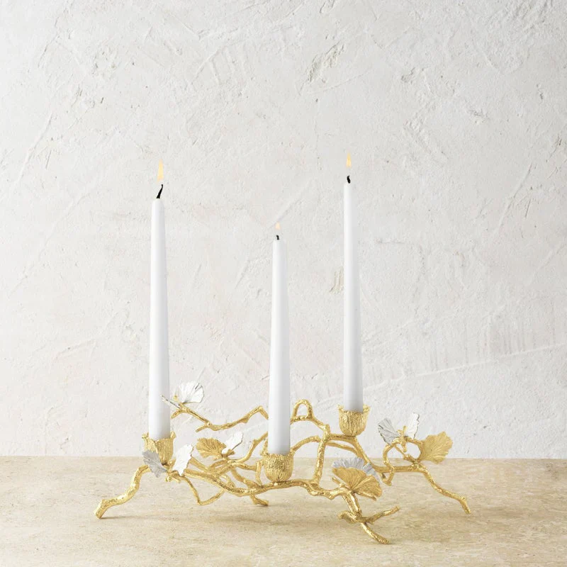 Michael Aram Butterfly Ginkgo Gold Low Candleholders - Image 4