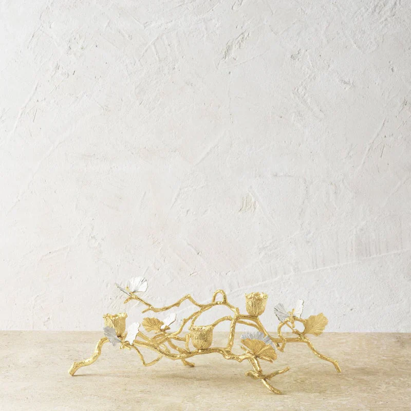 Michael Aram Butterfly Ginkgo Gold Low Candleholders - Image 5