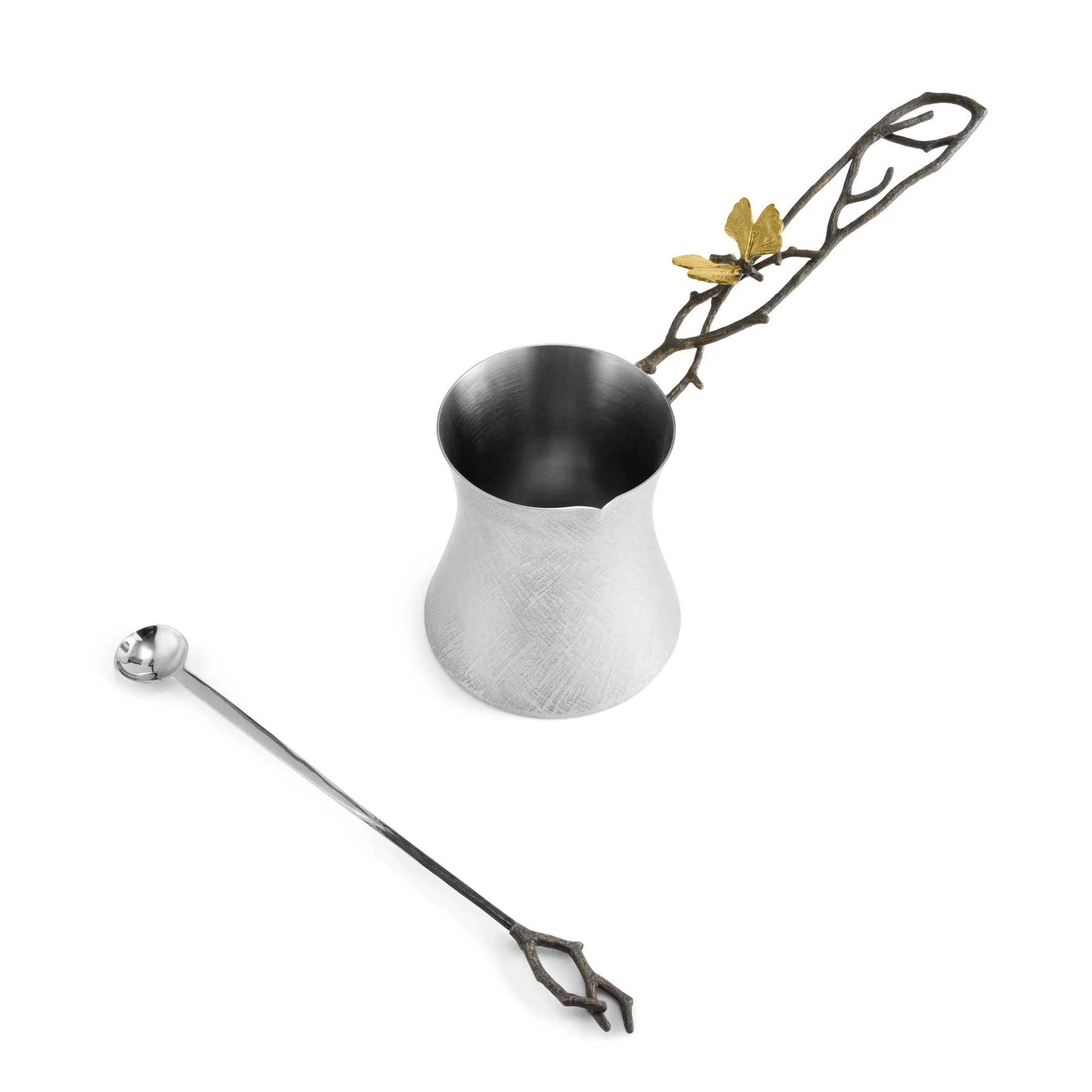 Michael Aram Butterfly Ginkgo Large Coffee Pot w/ Spoon - Image 5