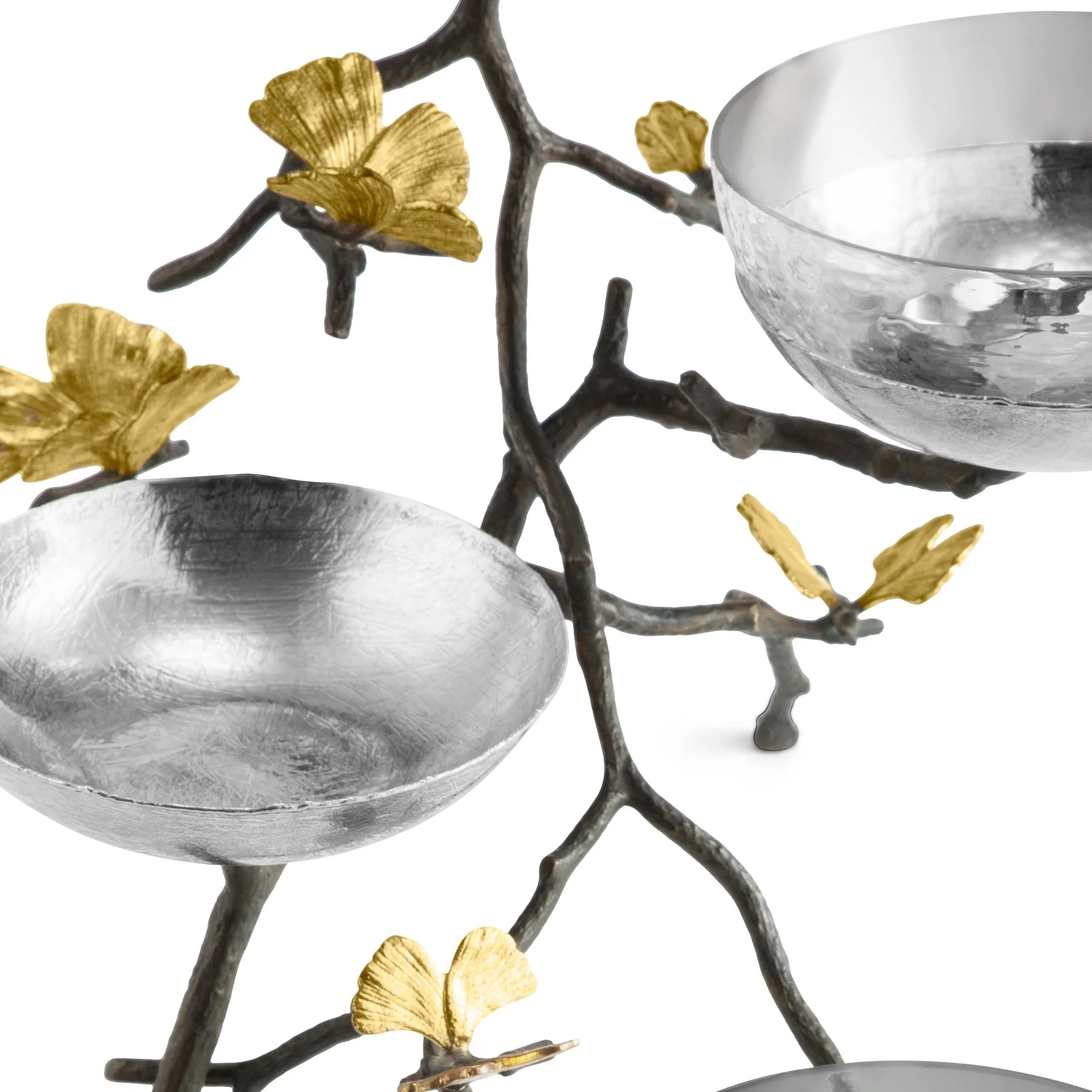 Michael Aram Butterfly Ginkgo Triple Bowl Set w/ Spoons - Image 4