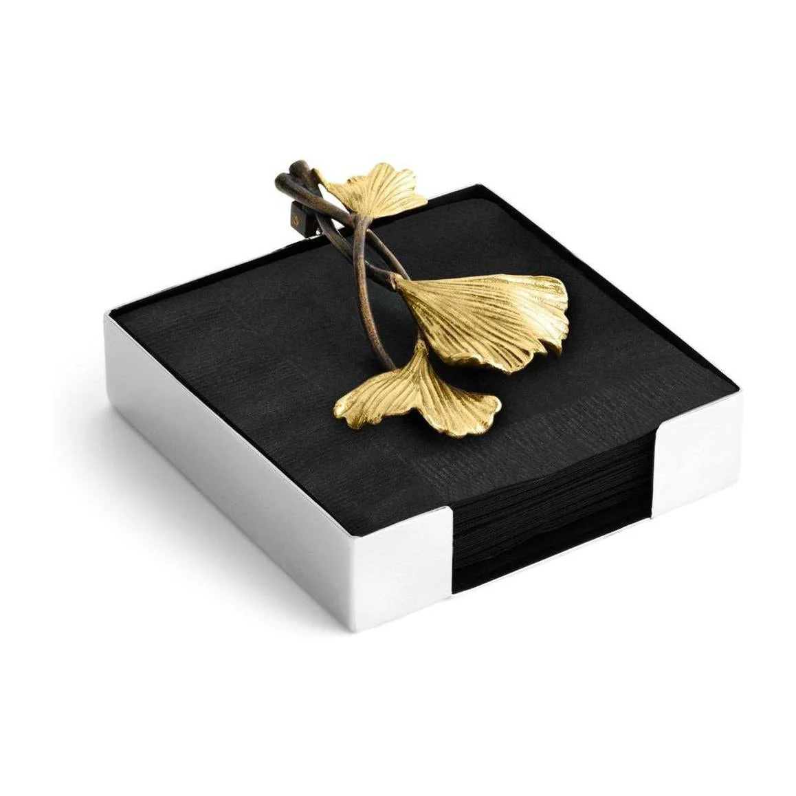 Michael Aram Golden Ginkgo Cocktail Napkin Holder - Image 3
