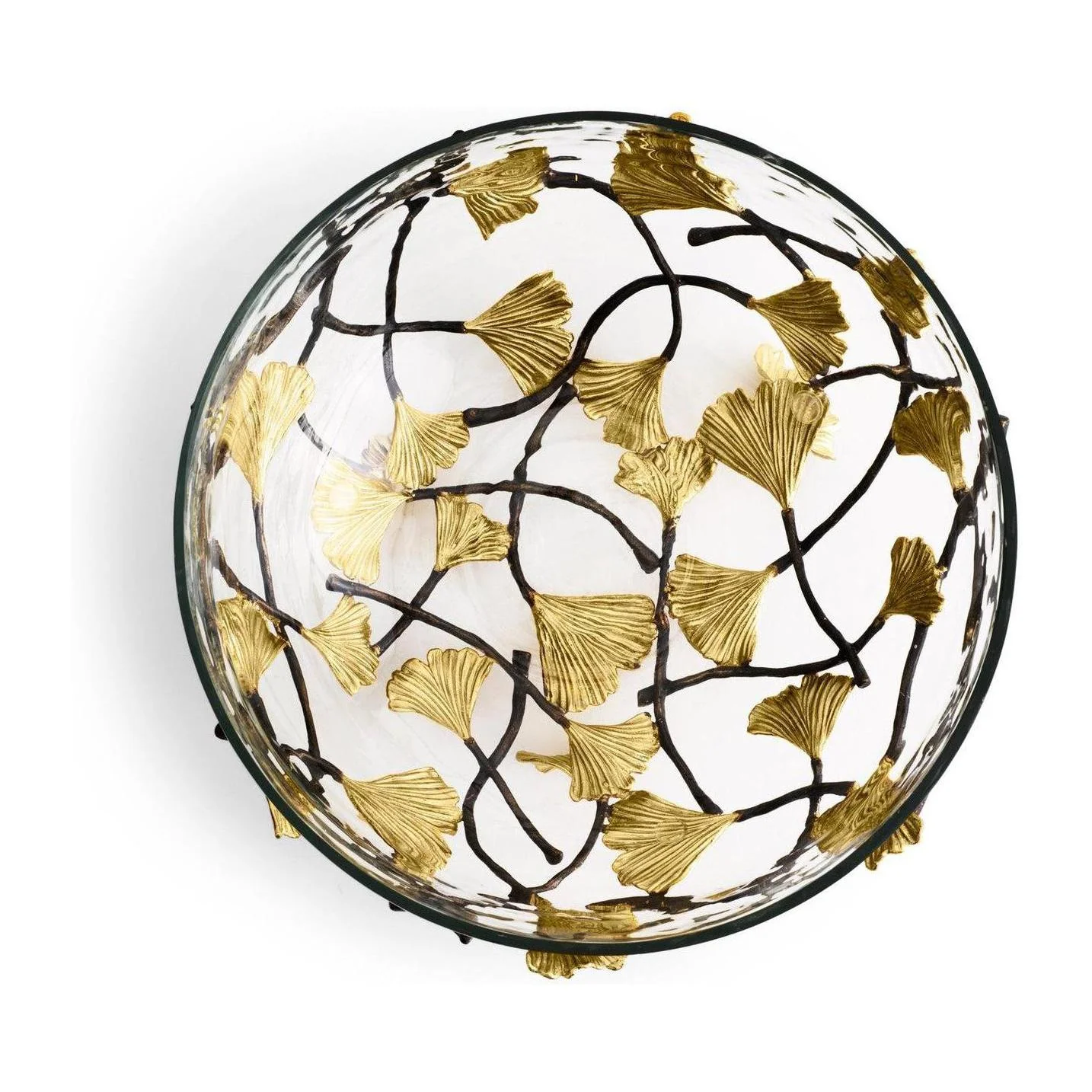 Michael Aram Golden Ginkgo Medium Glass Bwl - Image 3