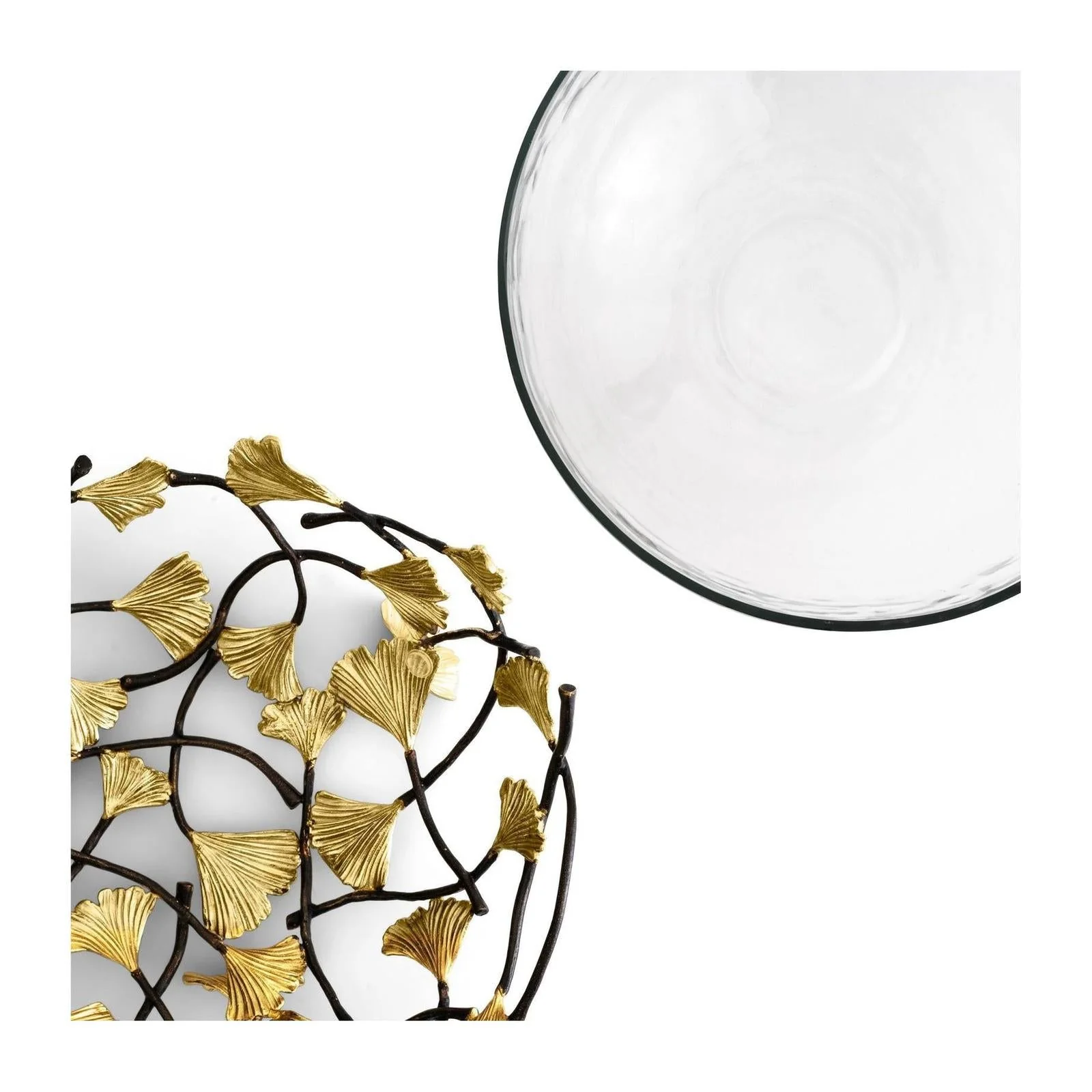 Michael Aram Golden Ginkgo Medium Glass Bwl - Image 5