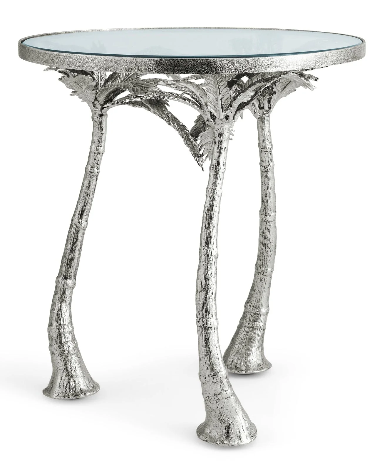 Michael Aram Palm Accent Table Nickel - Image 4