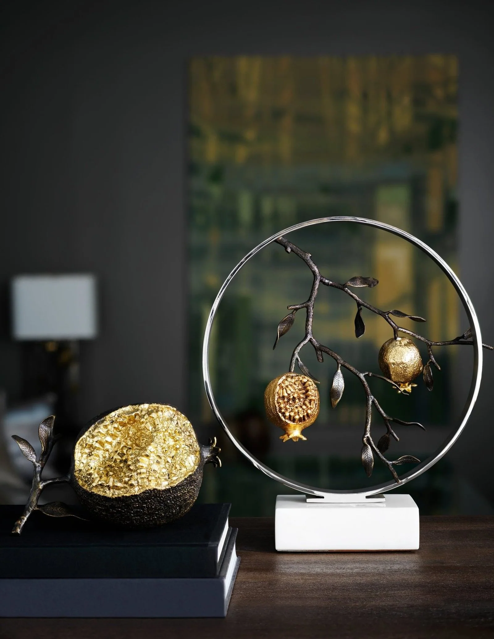 Michael Aram Pomegranate 14" Moon Gate Sculpture - Image 2