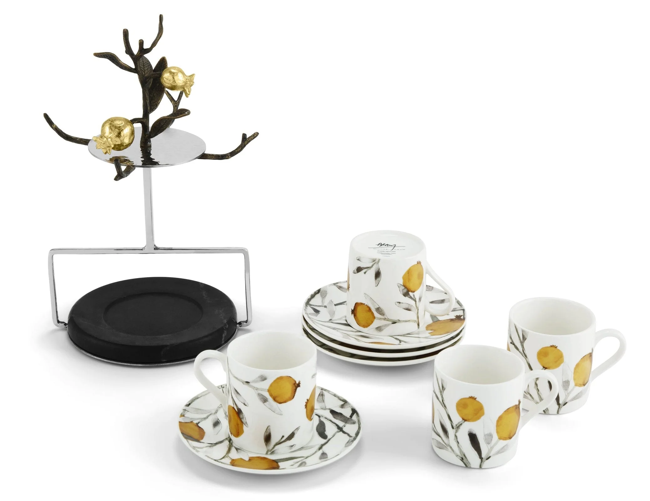 Michael Aram Pomegranate Demitasse Set with Stand - Image 5