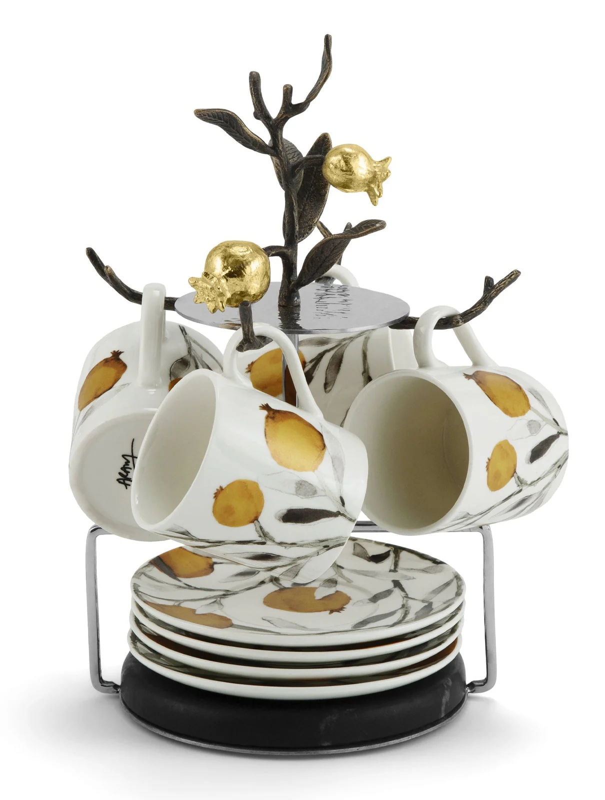 Michael Aram Pomegranate Demitasse Set with Stand - Image 6
