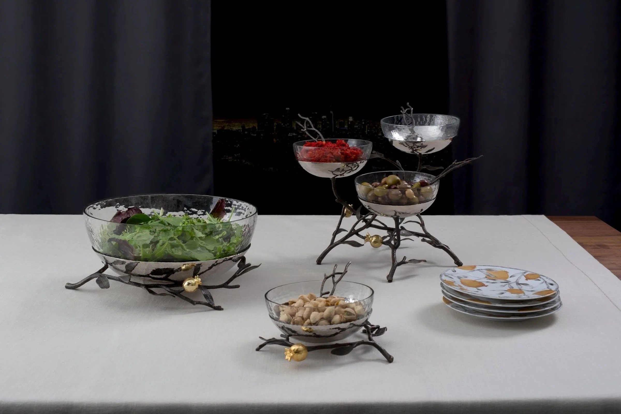 Michael Aram Pomegranate Glass Bowl With Spoon - Image 2