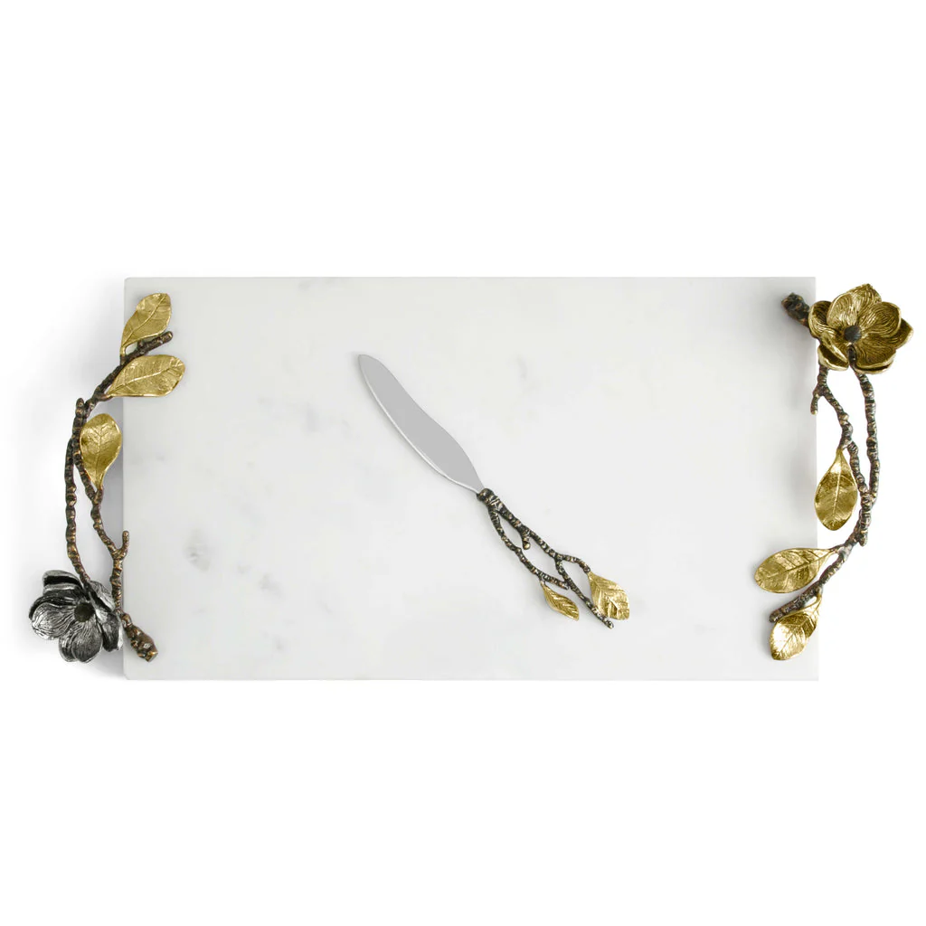 Michael Aram Vintage Bloom Cheese Board w/ Knife - Image 4