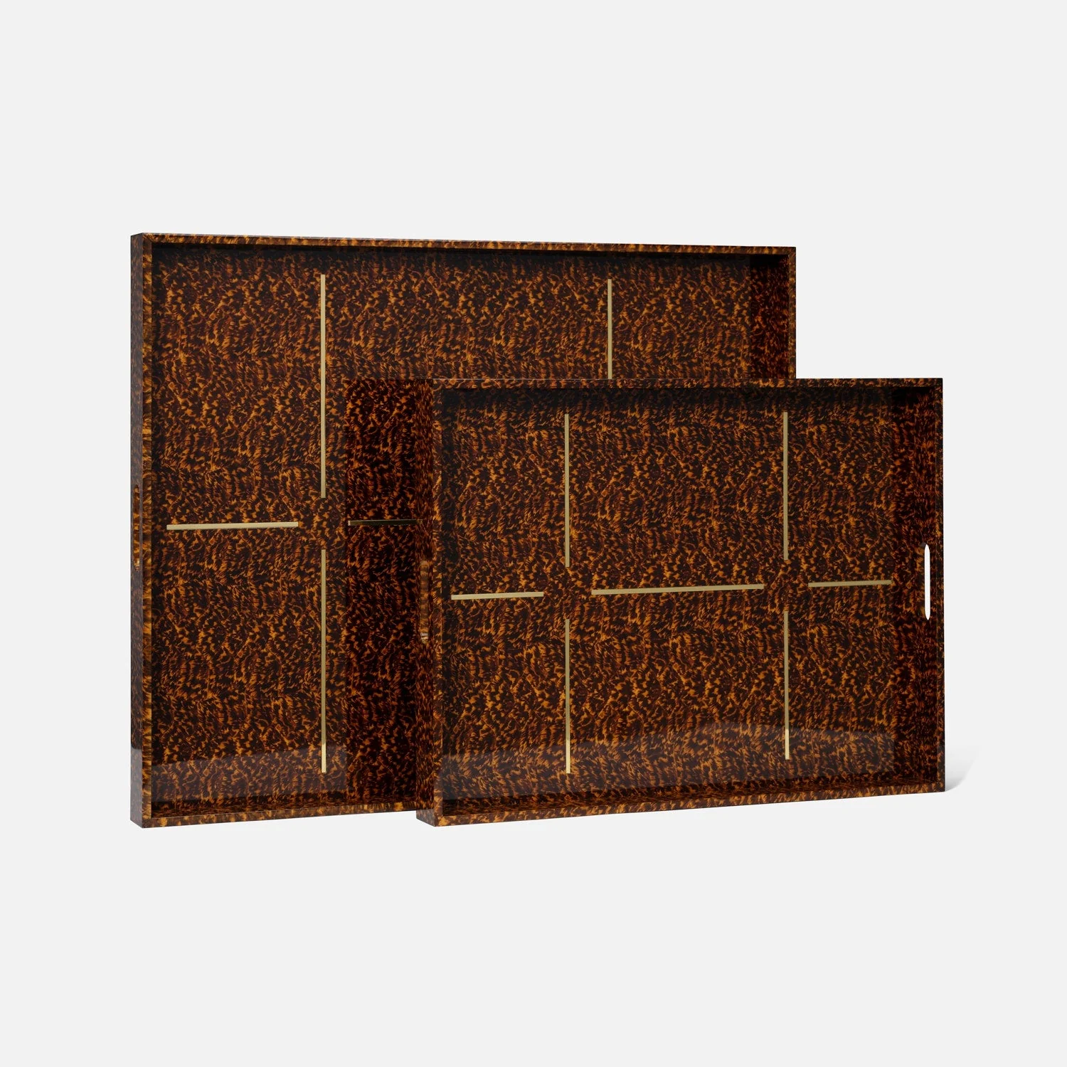 Milton Faux Tortoise Tray - Set of 2 - Image 3