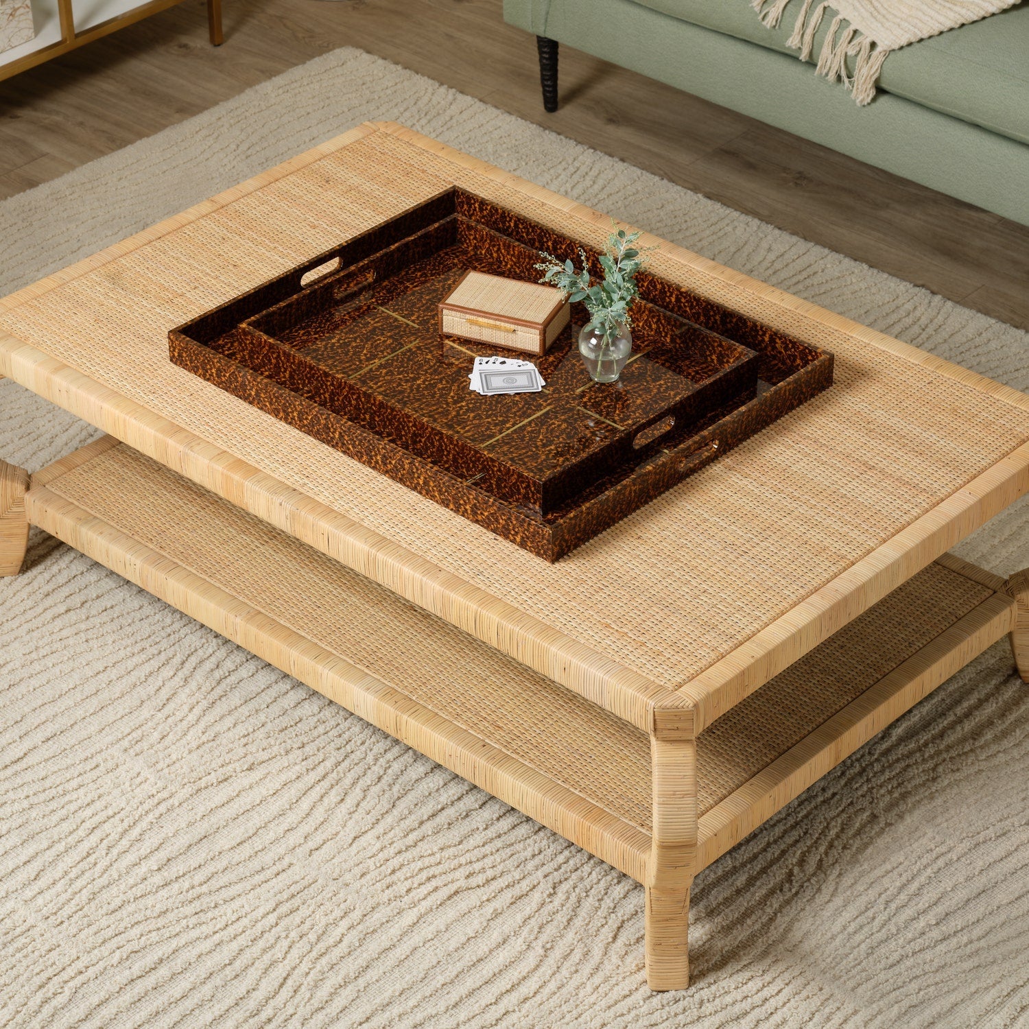 Milton Faux Tortoise Tray - Set of 2 - Image 4