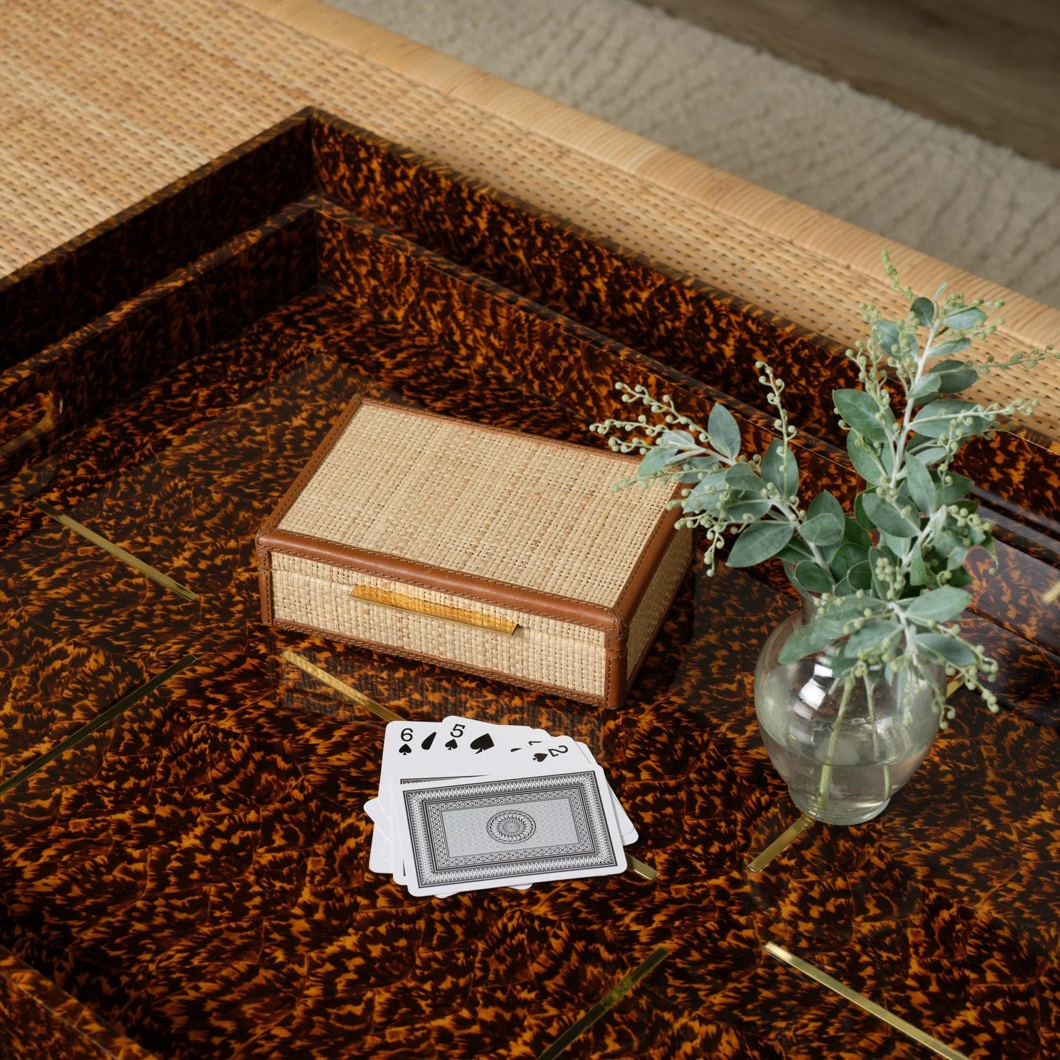 Milton Faux Tortoise Tray - Set of 2 - Image 5
