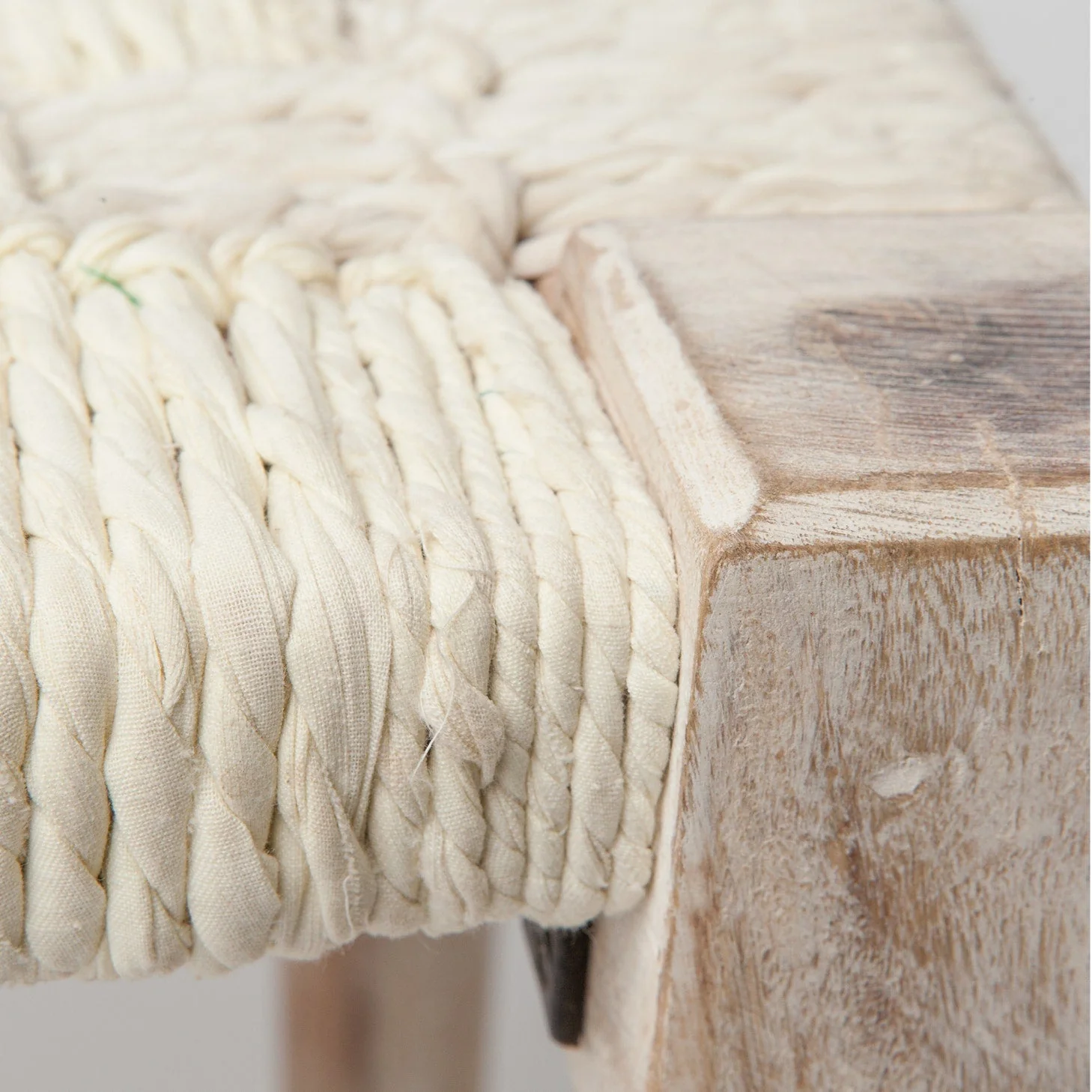 Nico White Fabric Bench - Image 3