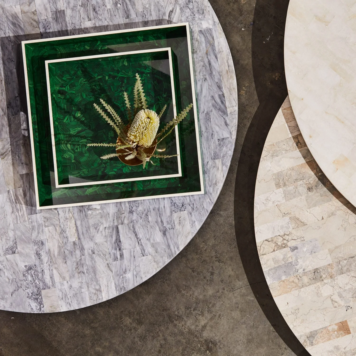 Nikolai Faux Malachite Tray - Set of 2 - Image 2