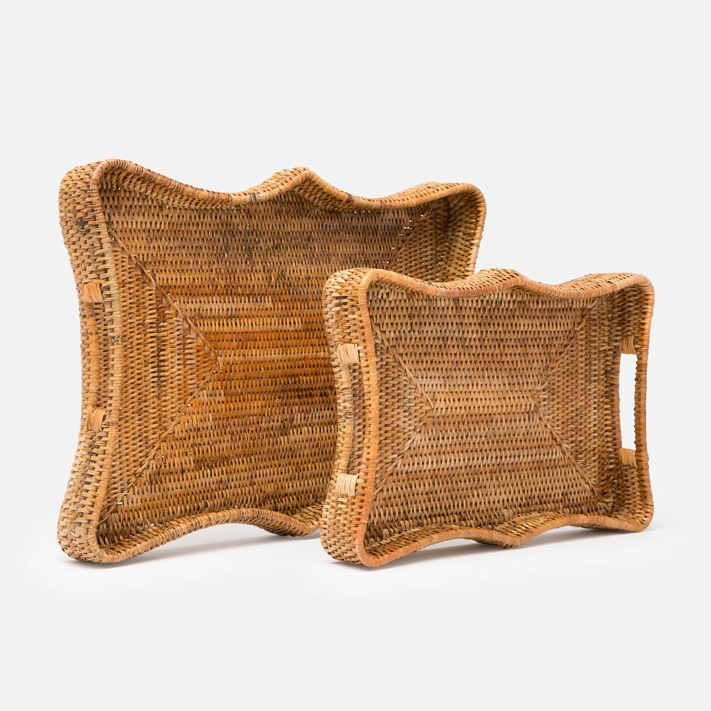 Opal Decorative Rattan Tray - Set of 2 - Image 3